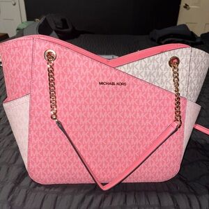 Michael Kors Pink and Cream Tote Bag